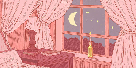 A serene bedroom setting for restful sleep, supported by a nightly CBD and olive oil ritual.