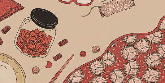 CBN gummies on a table, a product known for its calming and sleep-related effects.