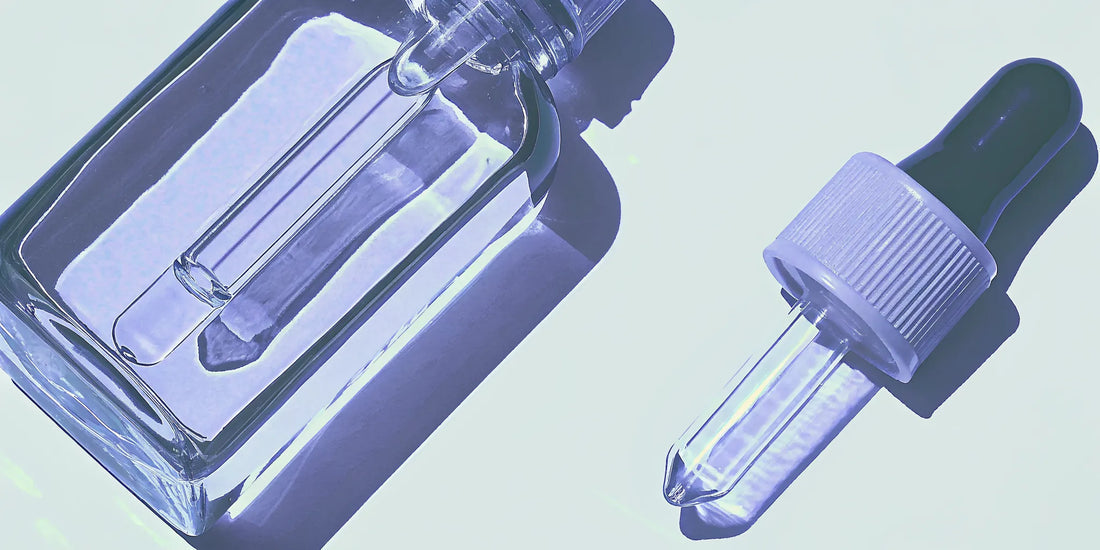 A glass dropper bottle of THC oil, a key factor in how long its potency will last.