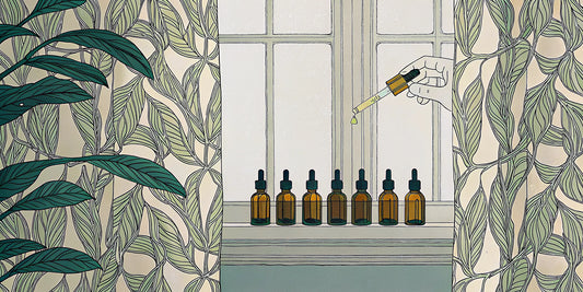 Dropper bottles of the best CBD oil for dog anxiety.