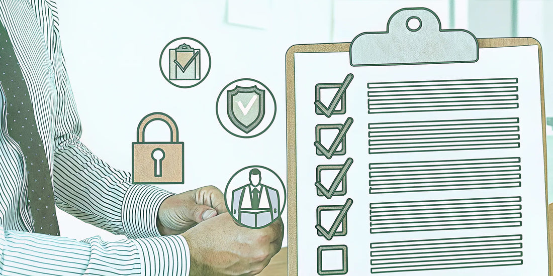 Checklist for buying THC oil safely online with quality, security, and legal icons.