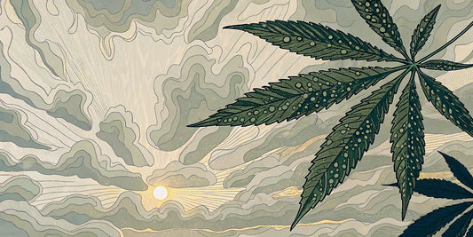 A cannabis leaf in the morning sun for a beginner's guide to microdosing THC for wellness.