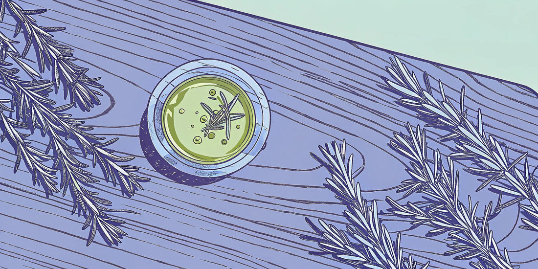 A small bowl of THC olive oil with rosemary, ready for cooking and drizzling.