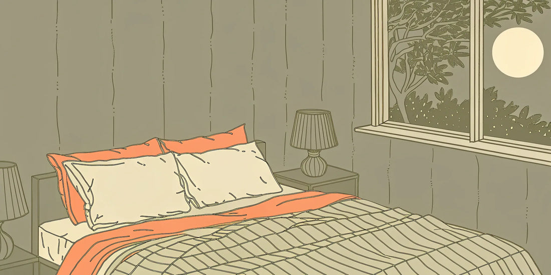 A peaceful bedroom at night, an ideal environment for using CBN for good sleep.