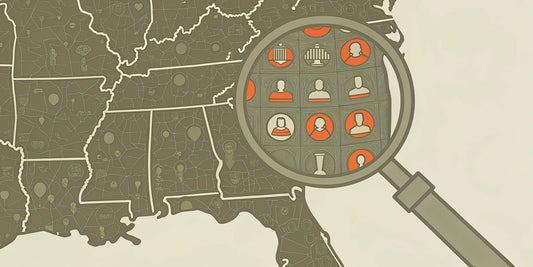 Magnifying glass over an Ohio map with legal icons, exploring if Delta 9 is legal in Ohio.