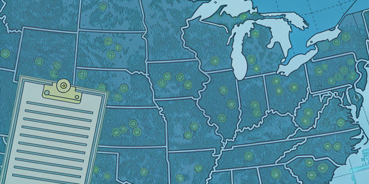 Map of Pennsylvania with a clipboard confirming that Delta 9 is legal in the state.