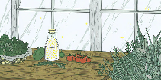 A bottle of THC cooking oil on a kitchen counter, ready for infusing recipes with fresh ingredients.