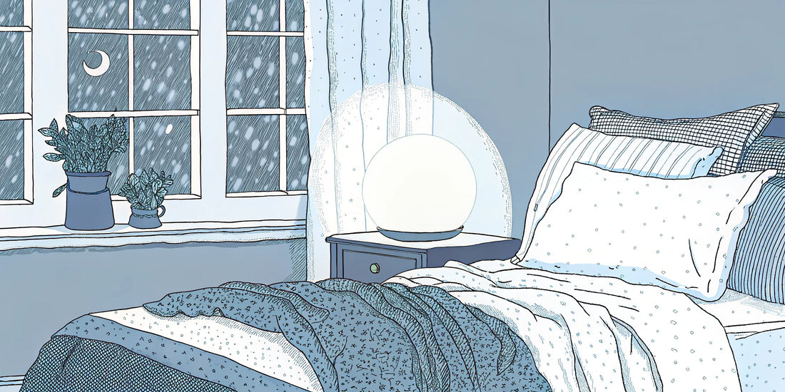 A calm bedroom setting, ideal for using CBD and CBN products for restful sleep.