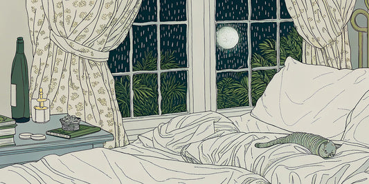 A restful bedroom setting showing how CBN oil can be part of a routine for better sleep.