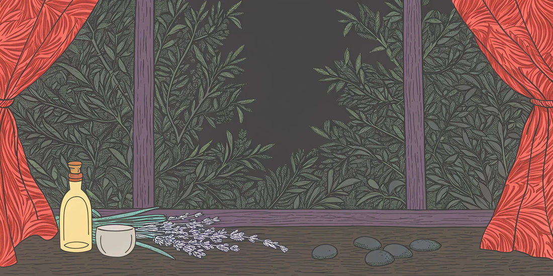 A bottle of CBD oil next to lavender for a calming wellness routine.