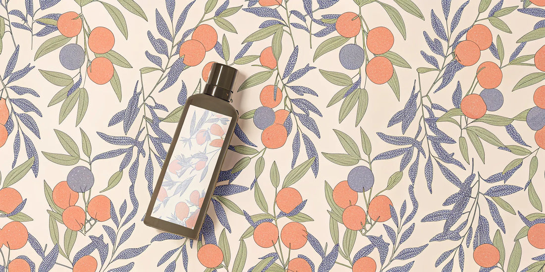 A bottle of CBD olive oil with fresh olives and olive branches.