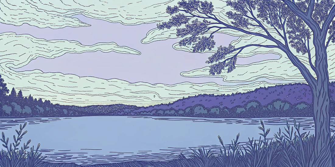 A calm lake symbolizing the wellness benefits of full spectrum CBD oil with THC.