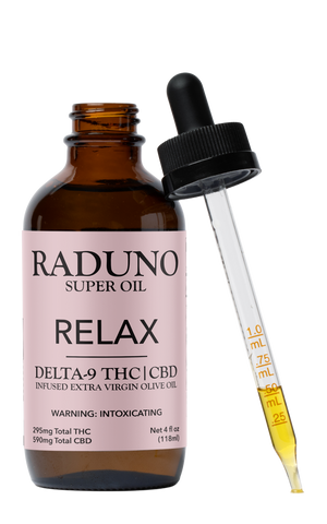 RELAX - DELTA-9 THC | CBD Infused Extra Virgin Olive Oil